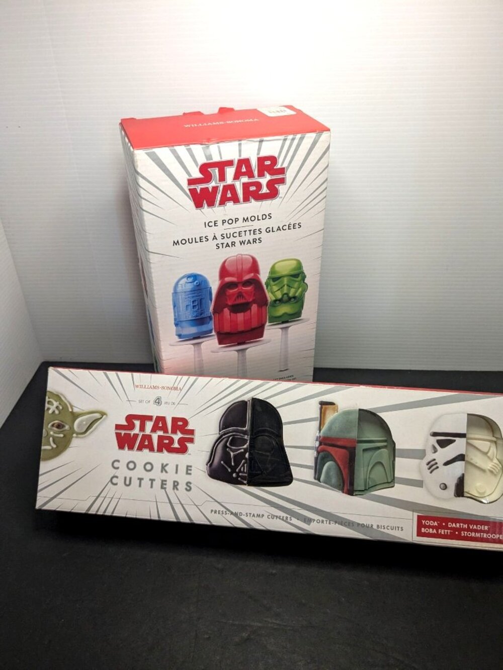 Set of 2:Williams Sonoma Star Wars Cookie Cutters & Zoku Ice Pop Molds-R2D2,C3PO